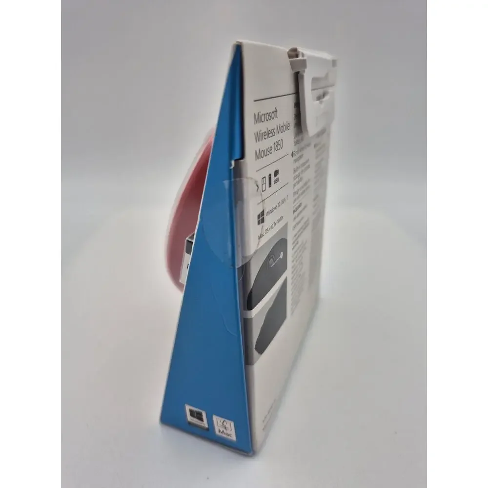 Microsoft Wireless Mobile 1850 Mouse Flame Red Right/Left Hand NEW